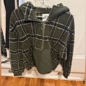 Zara Sherpa hooded sweatshirt